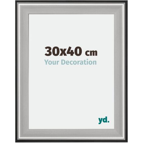 Cadre Puzzle 30x40 cm - Noir Argent Poli - Bois - Birmingham.