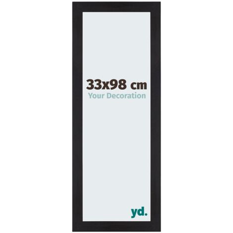 Cadre Puzzle 33x98 cm - Noir Grain de Bois - MDF - Mura.