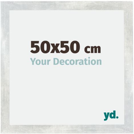 Cadre Puzzle 50x50 cm - cm - Argent Brillant Vintage - MDF - Mura.