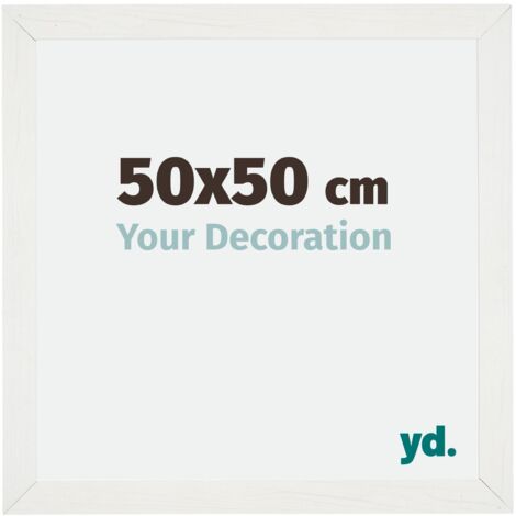 Cadre Puzzle 50x50 cm - cm - Blanc Patiné - MDF - Mura.