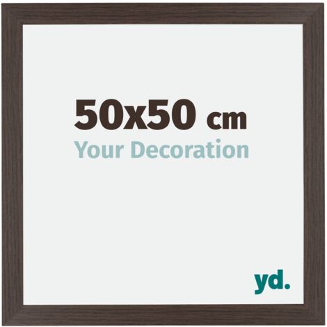 Cadre Puzzle 50x50 cm - cm - Chêne Foncé - MDF - Mura.