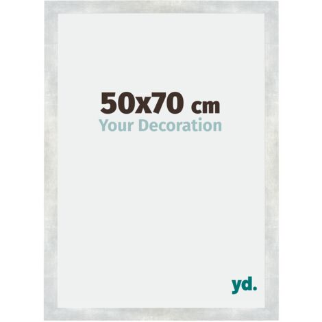 Cadre Puzzle 50x70 cm - cm - Argent Brillant Vintage - MDF - Mura.
