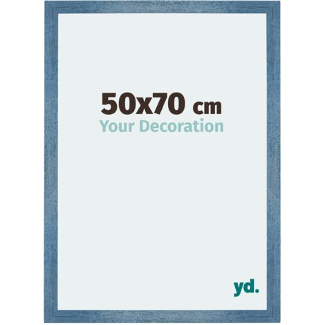 Cadre Puzzle 50x70 cm - cm - Bleu Brillant Patiné - MDF - Mura.