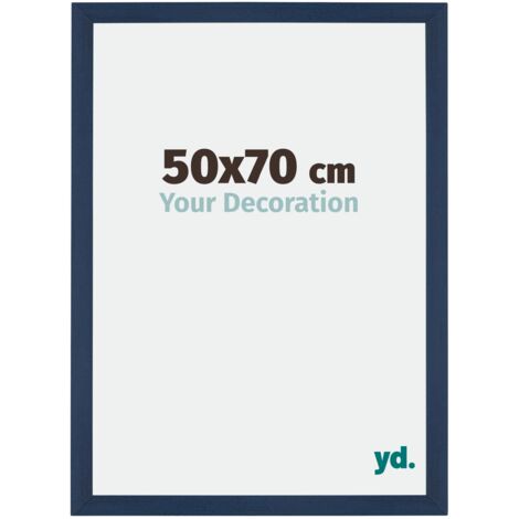 Cadre Puzzle 50x70 cm - cm - Bleu Foncé Patiné - MDF - Mura.