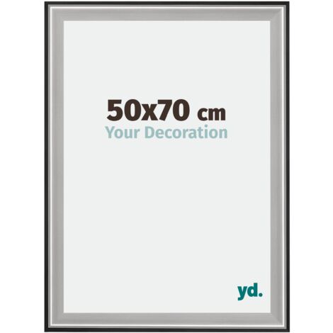 Cadre Puzzle 50x70 cm - cm - Noir Argent Poli - Bois - Birmingham.