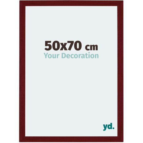 Cadre Puzzle 50x70 cm - cm - Vin Rouge Patiné - MDF - Mura.