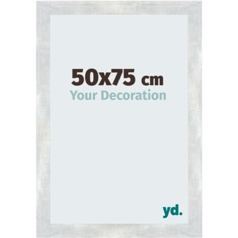 Cadre Puzzle 50x75 cm - Argent Brillant Vintage - MDF - Mura.