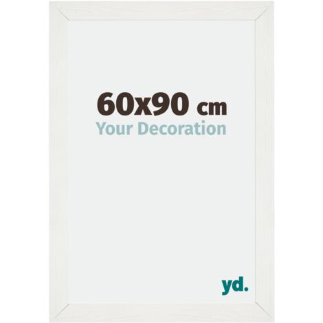 Cadre Puzzle 60x90 cm - cm - Blanc Patiné - MDF - Mura.