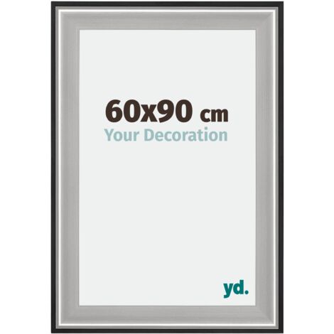 Cadre Puzzle 60x90 cm - cm - Noir Argent Poli - Bois - Birmingham.