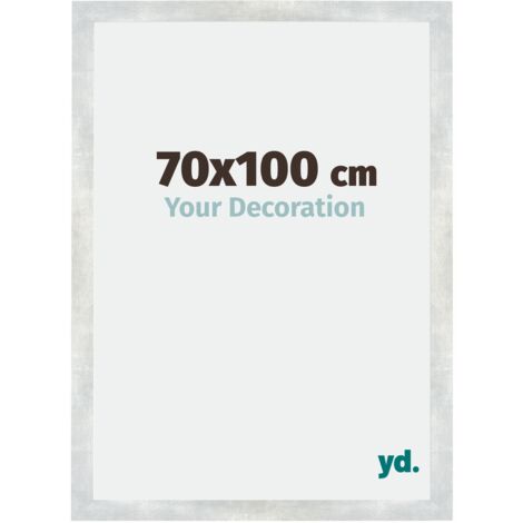 Cadre Puzzle 70x100 cm - Argent Brillant Vintage - MDF - Mura.