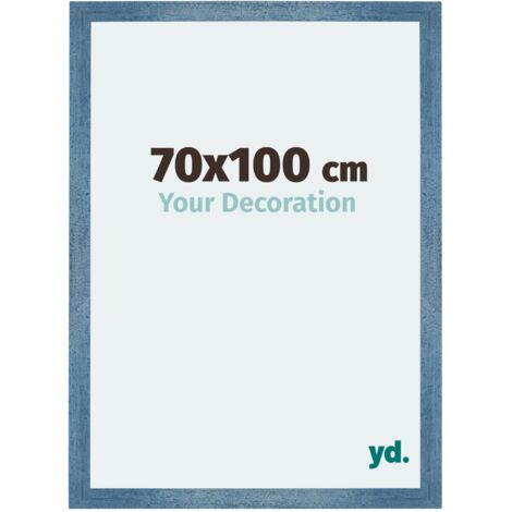 Cadre Puzzle 70x100 cm - cm - Bleu Brillant Patiné - MDF - Mura.