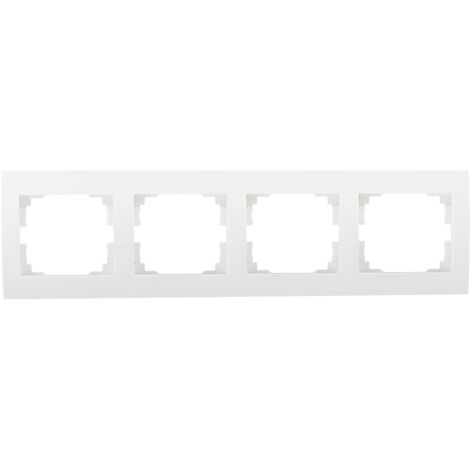 Cadre quadruple horizontal - 4 postes - ABS blanc - 81x294mm