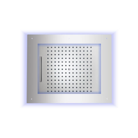 Cadre rétrofit à LED chromothérapie acier brossé pour plafonds de douche - Bossini HI0925075
