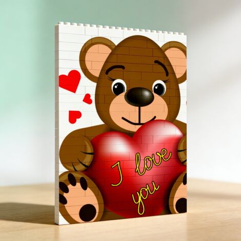 Cadre romantique en blocs pour adultes, cadeau pour anniversaire