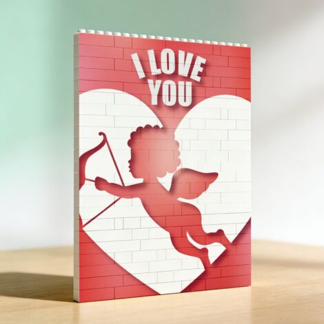 Cadre romantique en briques, cadeau de la Saint‑Valentin