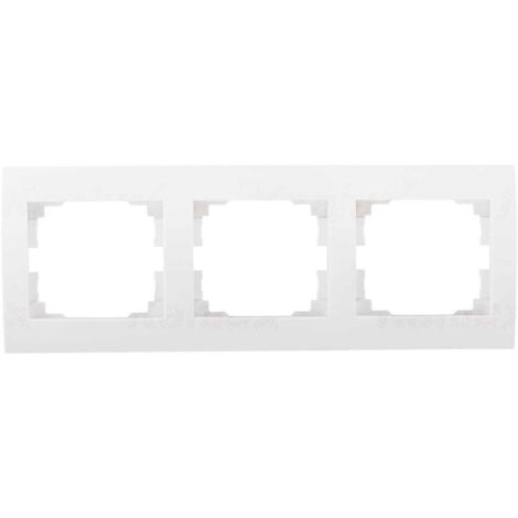 Cadre triple horizontal - LOGI - 3 postes - ABS blanc - 223x81mm