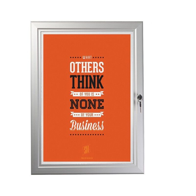 Cadre vitrine d'affichage intérieur / extérieur verrouillable et imperméable