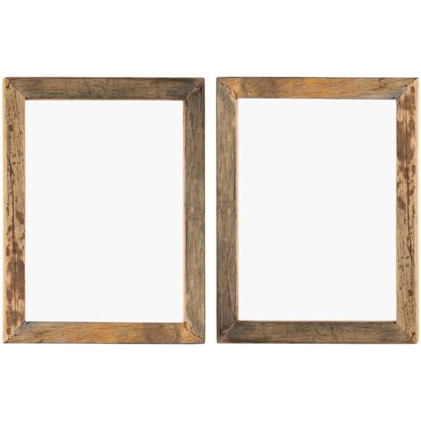 Cadres photo 2 pcs 50x60cm Bois de récupération solide et verre