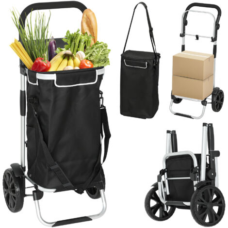 Cadrier pliant 3 en 1 avec capacité de 40L jusqu’à 25 kg avec compartiment de refroidissement noir