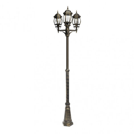 Caelum lampione da esterno in alluminio 3xe27 nero/oro ip45 228x55x55 cm