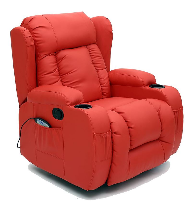 Caesar Red Leather Recliner Chair