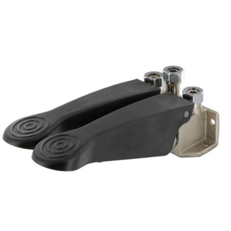 Caesaroo – Mélangeur de sol pour lavabo à double pédale – Corps en laiton nickel-chrome – Pédales antidérapantes – Système de fermeture progressive