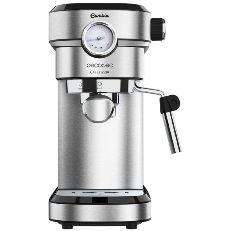 Cecotec Macchina per Caffè Espresso e Cappuccino Cafelizzia 790 Steel Pro. 1350W, Manometro, Sistema Thermoblock, 20 Bar