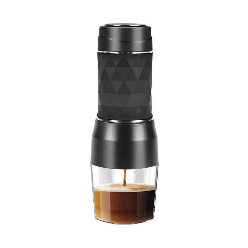 Cafelffe Machine à café portable 3 en 1, eau chaude/froide, machine à expresso manuelle pour capsules et cafetière moulue, pour randonnée et voyage
