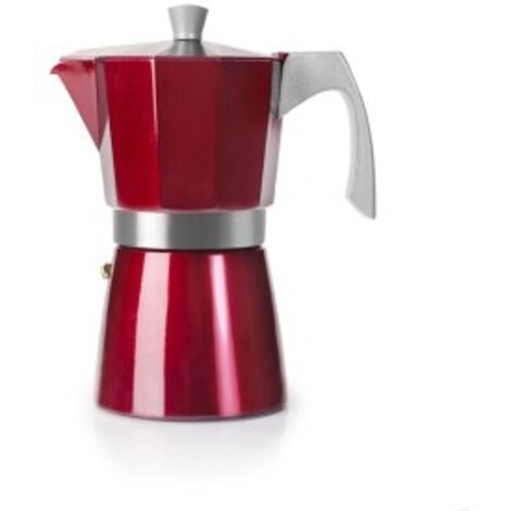 Cafetera aluminio induc. roja