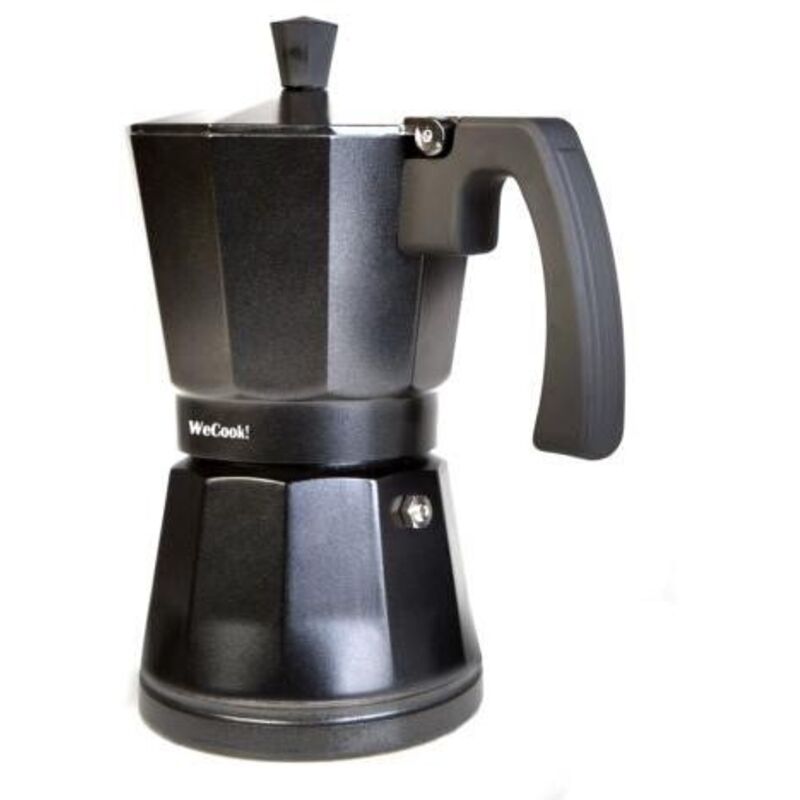 Cafetera Italiana Inducción 6 Tazas Café, Aluminio, Válvula De Seguridad, Vitrocerámica, Gas Negro - Wecook En Oferta Cafetera Alum Inducc 6 Tazas