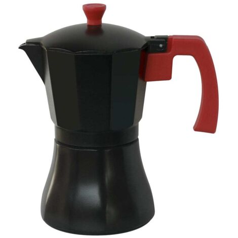Cafetera aluminio negra inducción 12 tazas