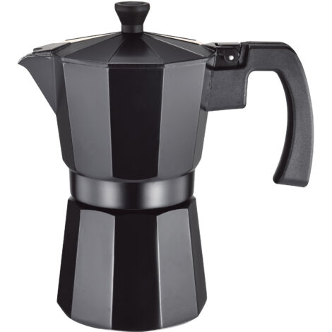 Cafetera aluminio negra supreme 6 tazas