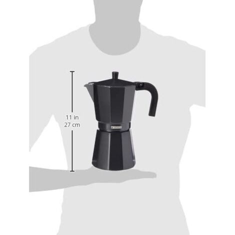 BRA Cafetera aluminio negra vitrocerámica para 12 tazas Monix