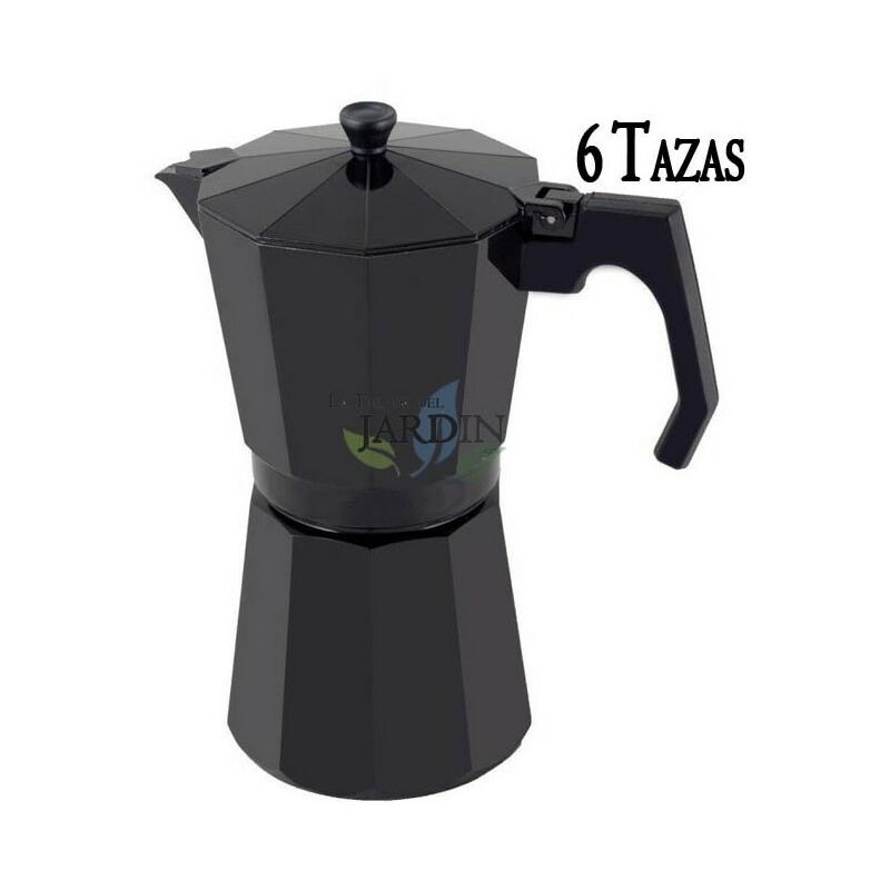 Suinga - Cafetera aluminio negro de inducción 6 tazas