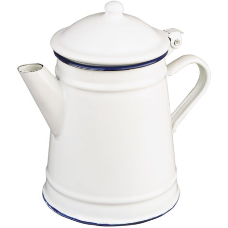 Cafetera cónica esmaltada - 1 l - Blanco