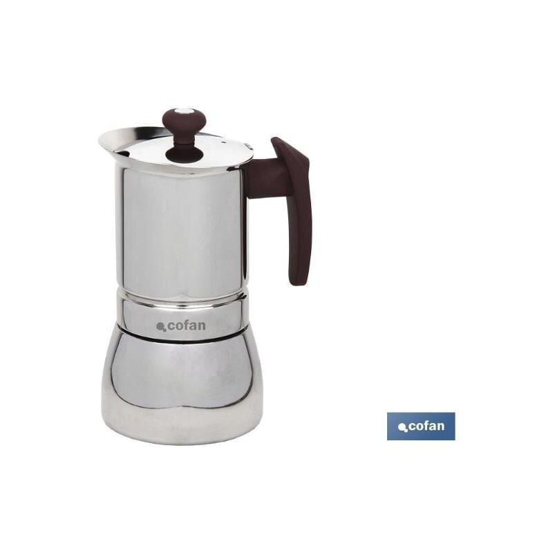 Cofan - cafetera italiana 6 tazas acero inox , Cafetera Modelo Constanza. Cafetera de acero inoxidable pulido. Con mango en forma de t. Mango y