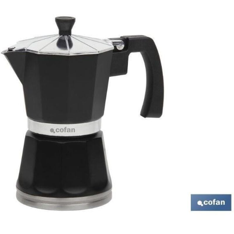 Cafetera Modelo Baviera | Color Negro | Capacidad Para 6 Tazas | Fabricada En Aluminio | Para Inducción En Oferta Bricolajeonlinees - Cafetera Baviera Negra 6 Tazas Aluminio Induc