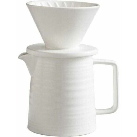 Cafetera de 500 ml, cafetera de filtro doméstica de 1 a 2 tazas (blanca)