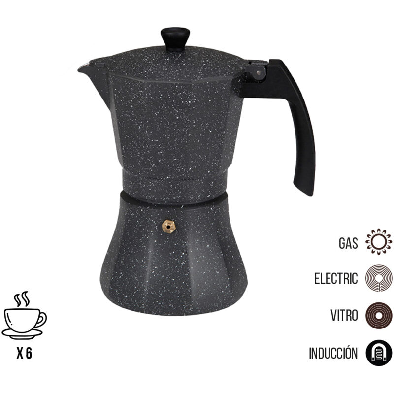 Cafetera de aluminio 6 tazas para induccion. EDM