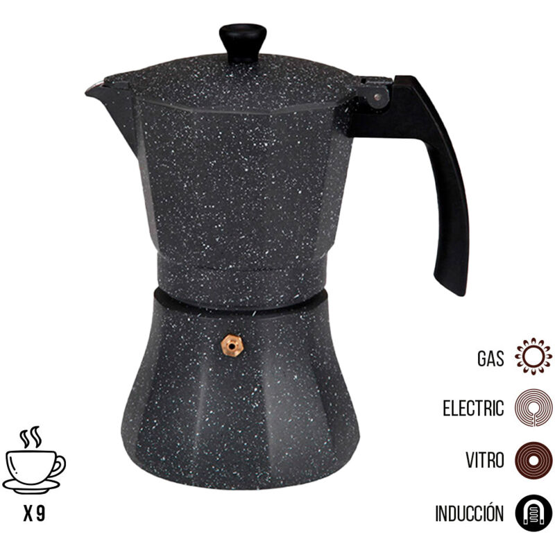Cafetera de aluminio 9 tazas para induccion. EDM