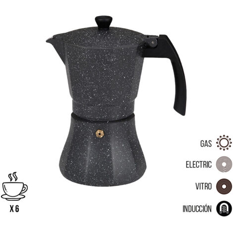 Cafetera de aluminio de 6 tazas para induccion. gourmet kitchen