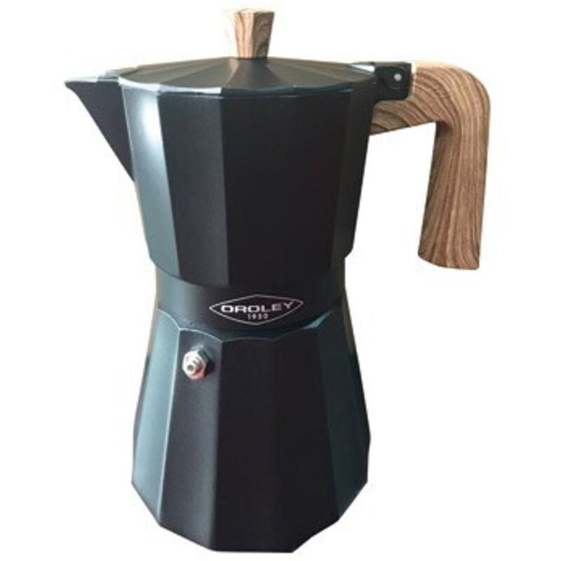 

Cafetera de aluminio 'New Dakar Nature' 6 tazas inducción con mango madera (Oroley 215020350)