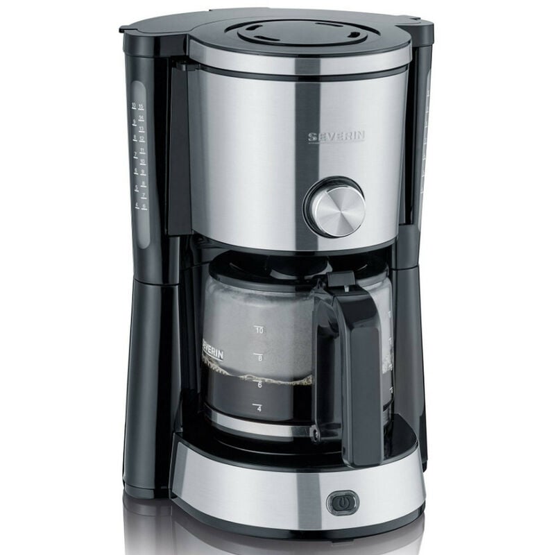 cafetera de filtro 10 tazas 1000w acero inoxidable / negro - ka4825 - severin -