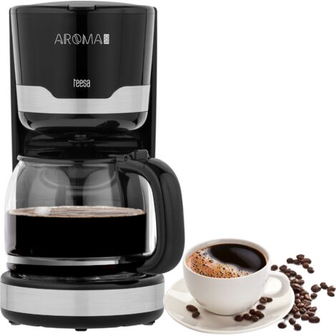 Cafetera de goteo de vidrio Teesa de 1,5 L y 1000 W con control de temperatura.