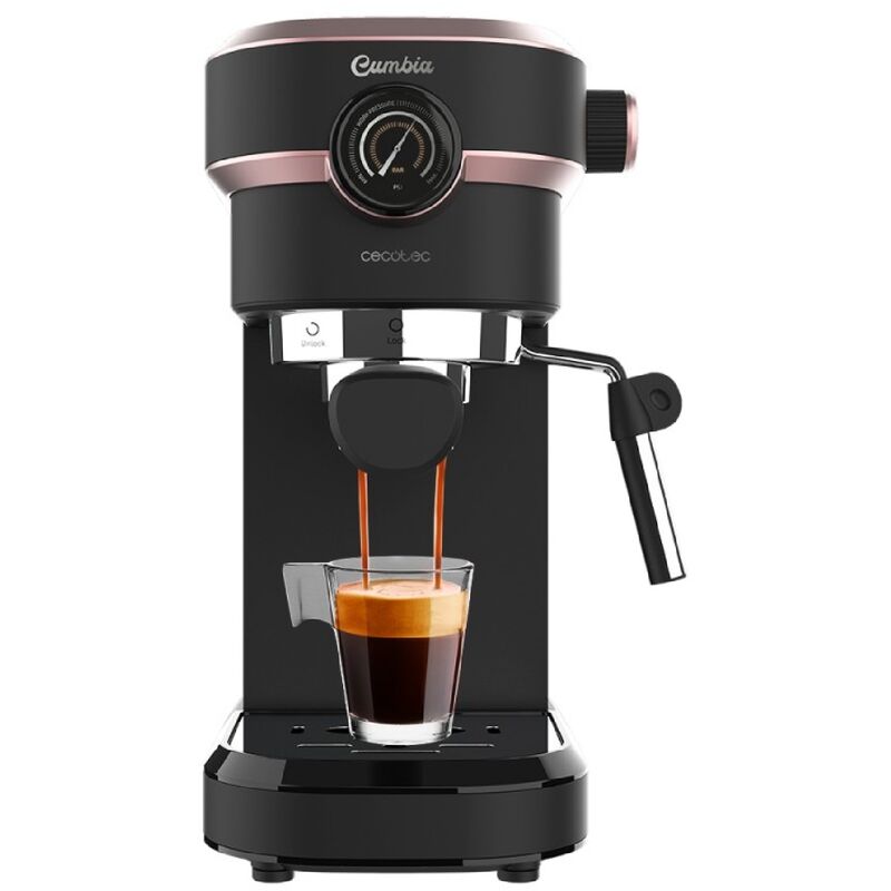 Cafetera Express Cafelizzia 890 Rose Pro. Espressos y Cappuccino, 1350 w, Sistema Thermoblock, 20 Bares, Modo Auto para 1-2 Cafés, Vaporizador