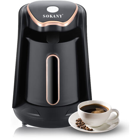 Cafetera eléctrica Sokany SKN250: jarra individual de 250 ml con base antideslizante y boquilla antigoteo para preparar un café turco rápido (5 min.).
