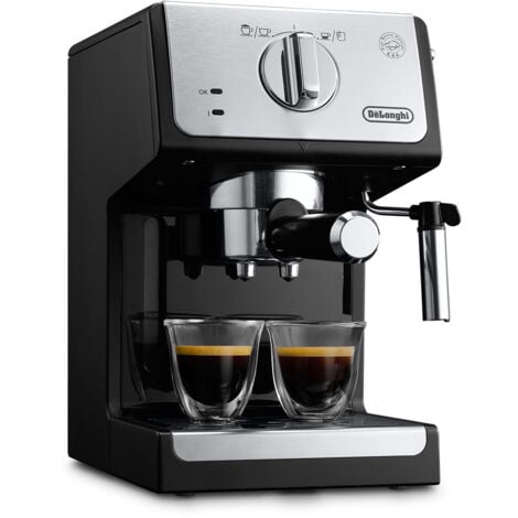 cafetera espresso 15 barras negro / plateado - ecp33.21.bk - delonghi -