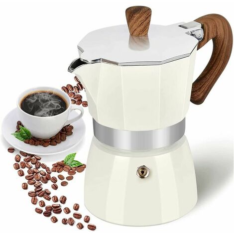 Cafetera espresso para estufa, 3 tazas de espresso Moka Pot - 150ml (5oz) Cafetera cubana manual de aluminio premium Cafetera italiana Moka Espresso Filtro de cafetera griega i