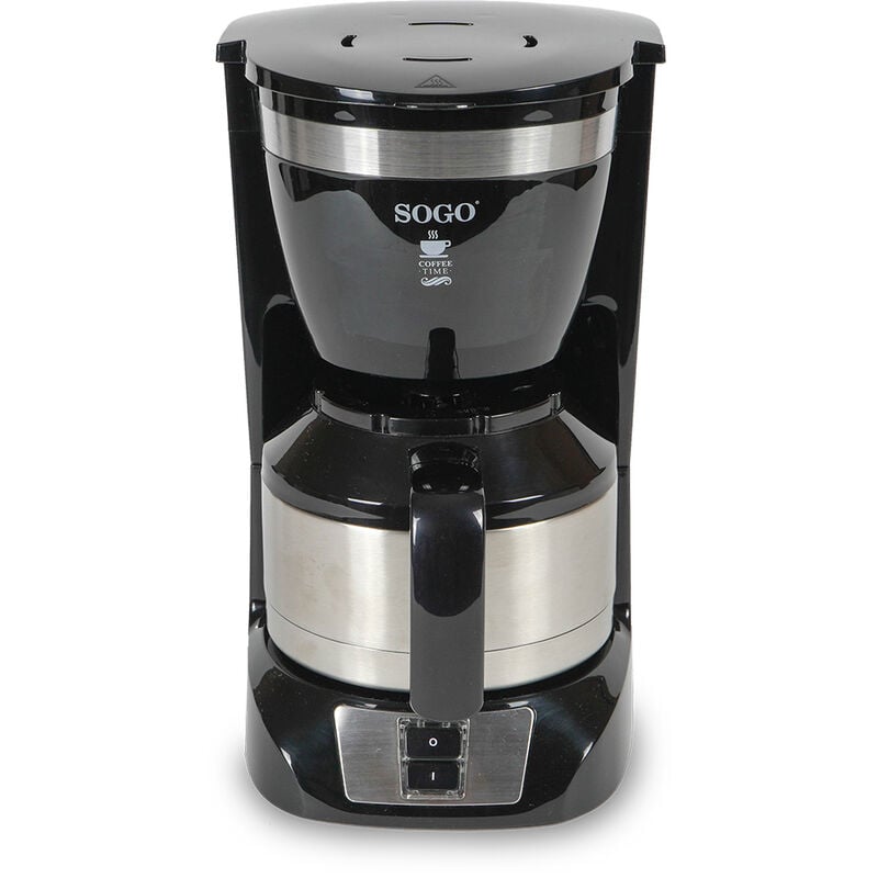 Cafetera Goteo -1L -10 Tazas Con Jarra Thermo Inox-800W En Oferta Sogo Cafetera Goteo Inox 1L-800W - Negro