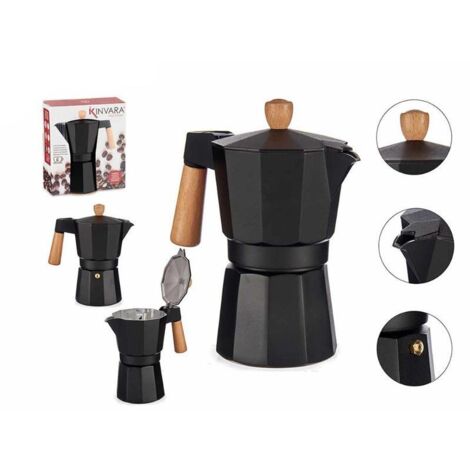 Cafetera Italiana 6 Tazas Madera Aluminio 8430852814289 S3609147 Kinvara